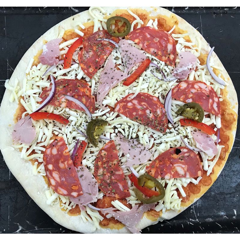 Chorizo, Ham & Jalapeno Pizza